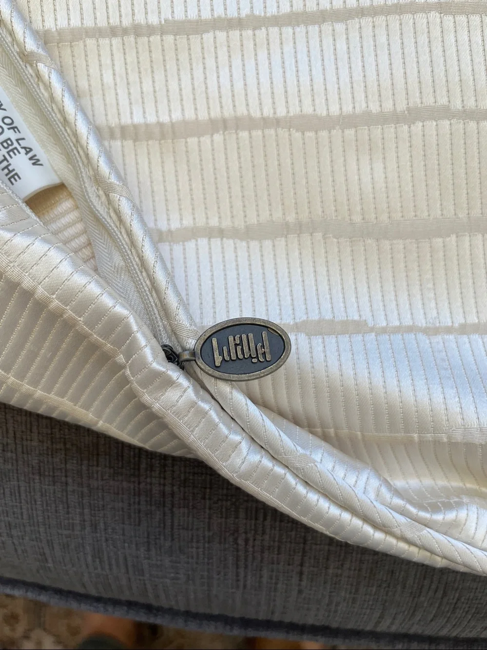 Pier one Import Satin  Ivory Striped Satin Pillow covers 19 1/2 x13